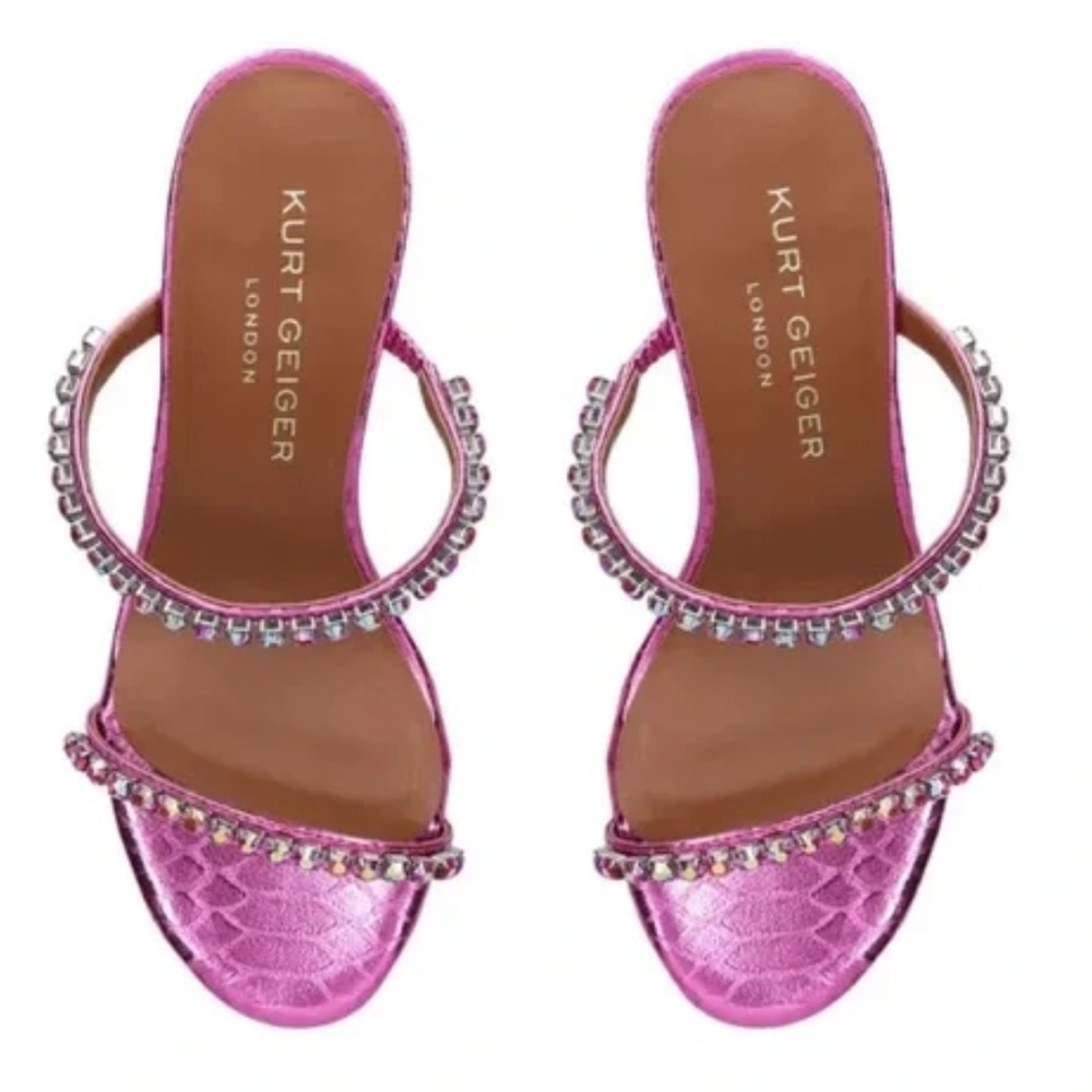 Kurt Geiger Pink Embellished Women's Sandals - Size 40